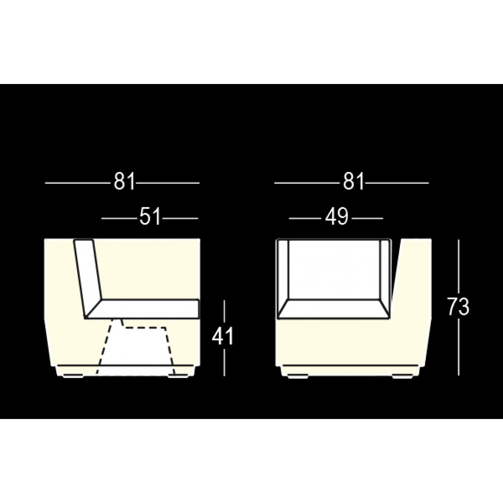 Scaun iluminat din polietilena Big Cut Corner Light - Nuovo Design